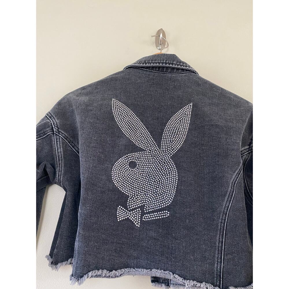 EUC Playboy x PacSun Rhinestone Denim Jacket Sz XS or S